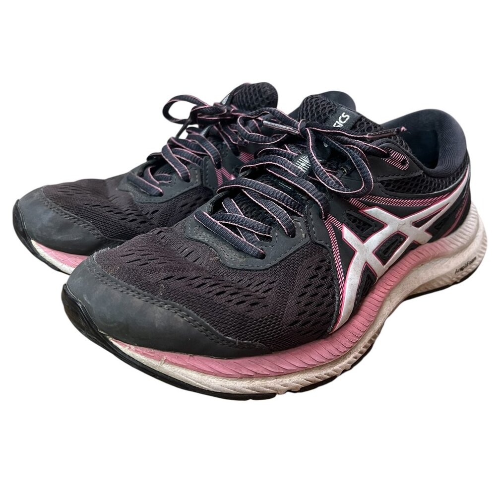 ASICS Women's Size 7 Shoes Gel-Windhawk 4 Grey & Pink Running Shoes Preowned